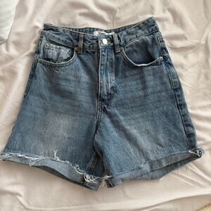 Tiger Mist High Waisted Thigh Blue Denim Jean Shorts Size S